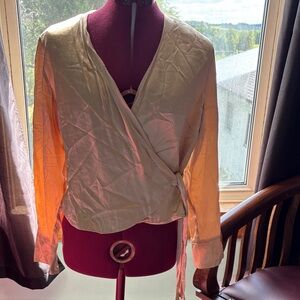 Vintage Silk Gold Wrap Top